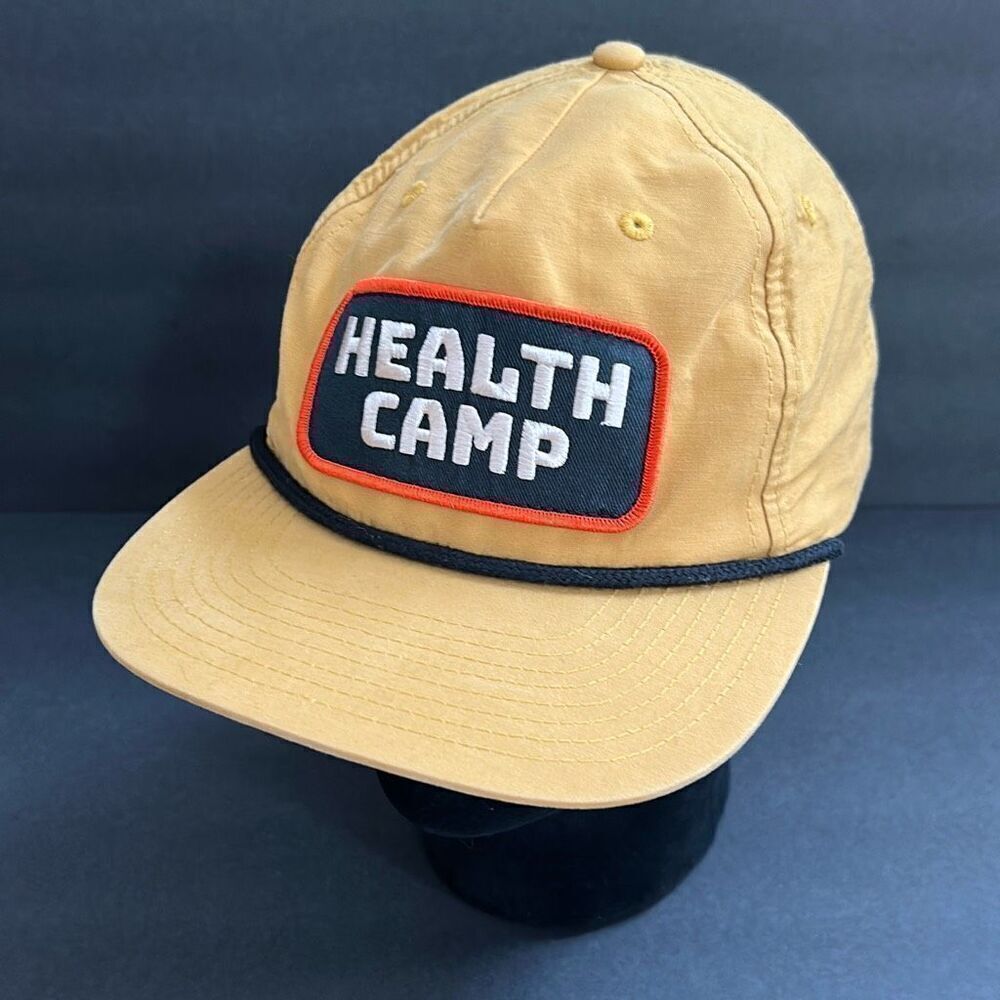 Richardson Outdoor Health Camp Hat Cap SnapBack Yellow Gold Patch Rope Trim
